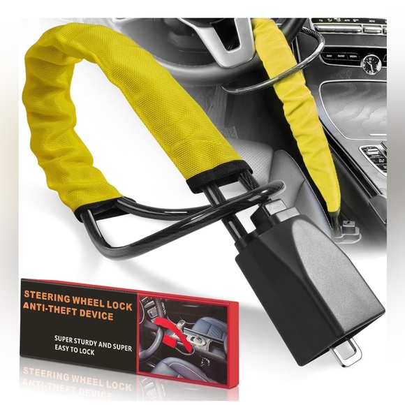 Universal Fit Steering Wheel Lock&SeatBelt AntiTheft Lock w Keys🔐4Car🚗Security - Picture 1 of 8